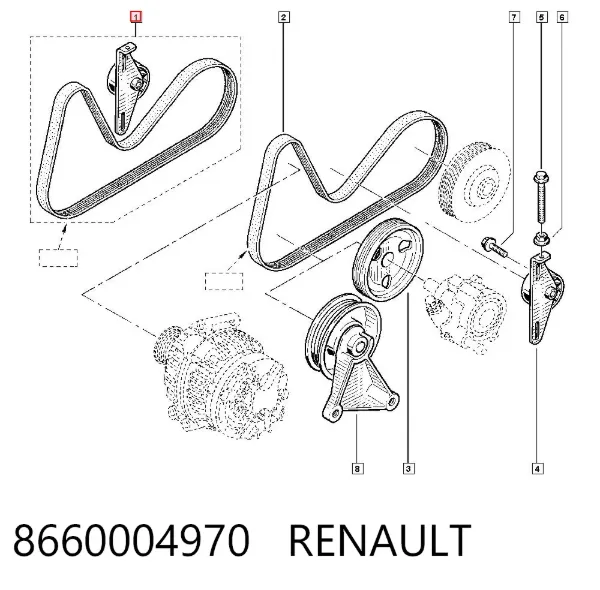 Correa de transmisión 8660004970 Renault (RVI)