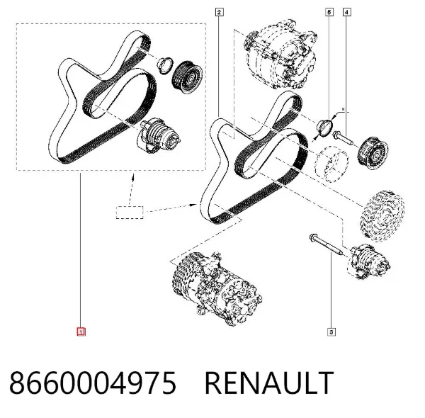 Correa de transmisión 8660004975 Renault (RVI)