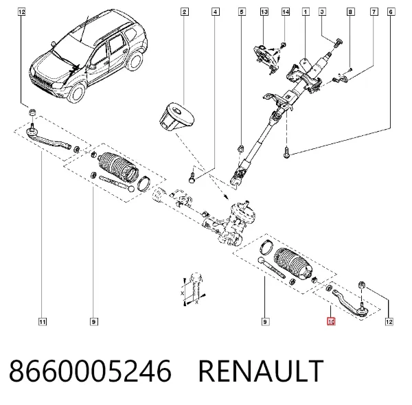 Rótula barra de dirección 8660005246 Renault (RVI)