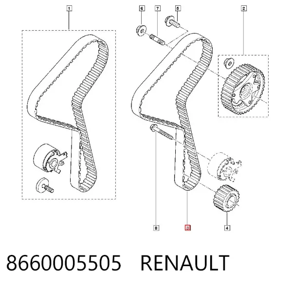 Kit de distribución 8660005505 Renault (RVI)