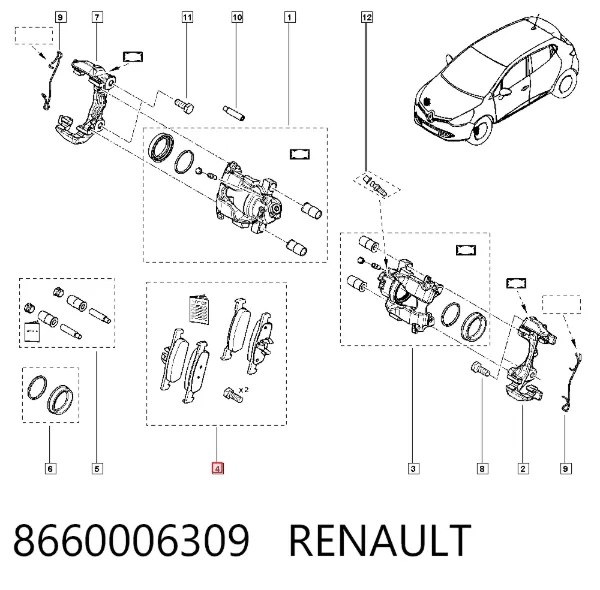 Pastillas de freno 8660006309 Renault (RVI)