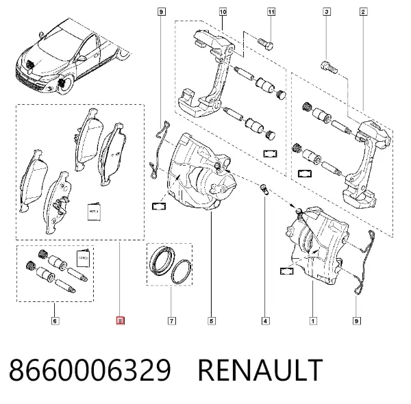 Pastillas de freno 8660006329 Renault (RVI)