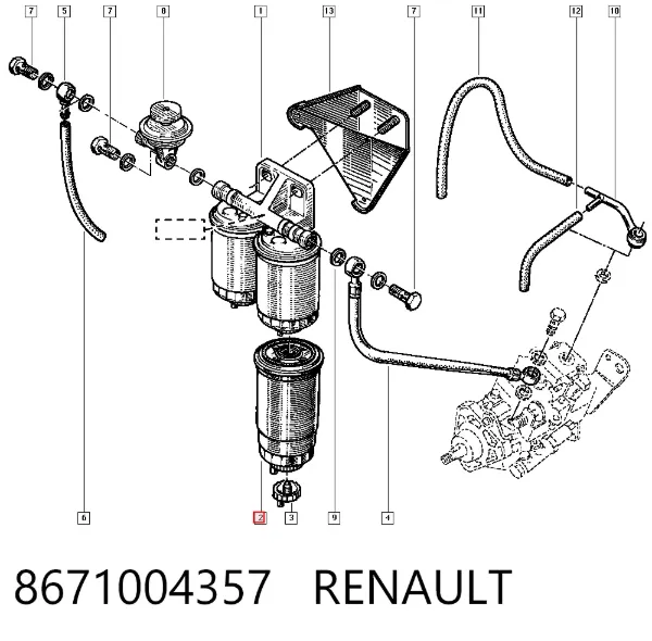Filtro de combustible 8671004357 Renault (RVI)