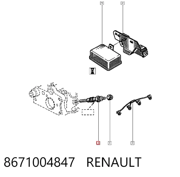 Bujía de precalentamiento 8671004847 Renault (RVI)