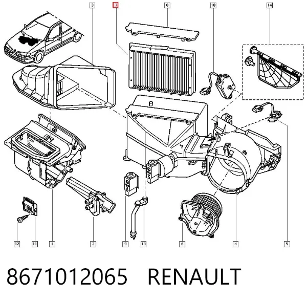 Filtro de habitáculo 8671012065 Renault (RVI)