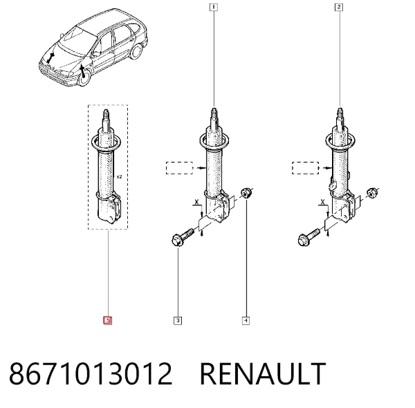 Amortiguador 8671013012 Renault (RVI)