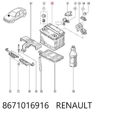 Batería de arranque RENAULT 8671016916