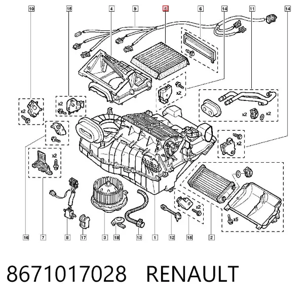 Filtro de habitáculo 8671017028 Renault (RVI)