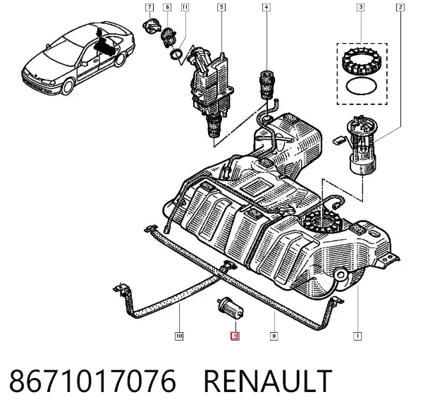 Filtro de combustible 8671017076 Renault (RVI)