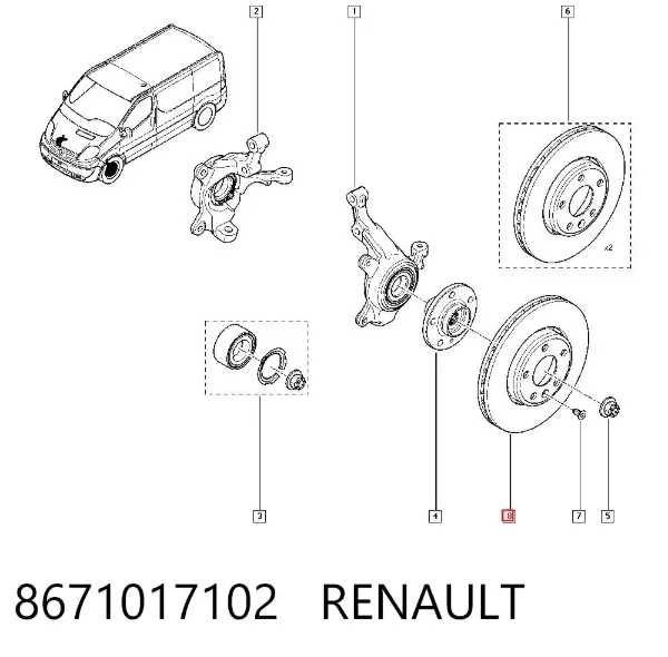 Disco de freno 8671017102 Renault (RVI)