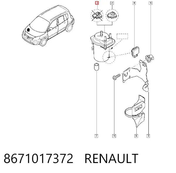 Filtro de combustible 8671017372 Renault (RVI)