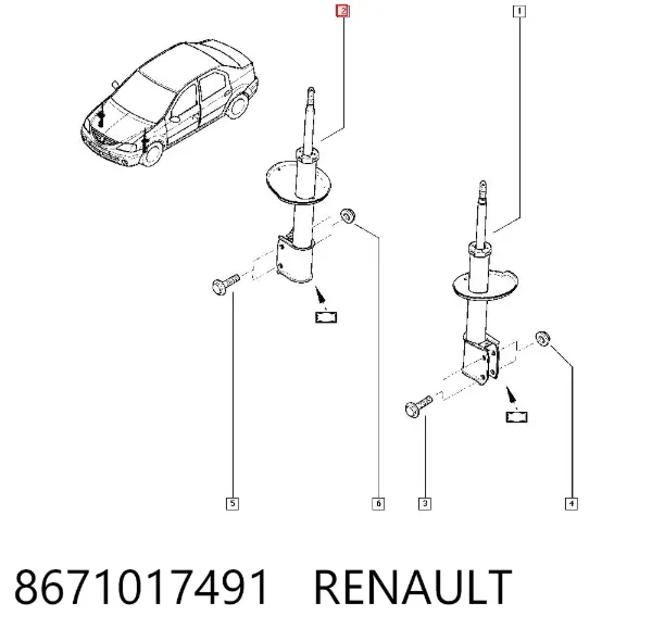 Amortiguador 8671017491 Renault (RVI)