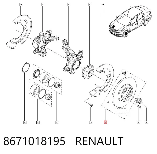 Disco de freno 8671018195 Renault (RVI)