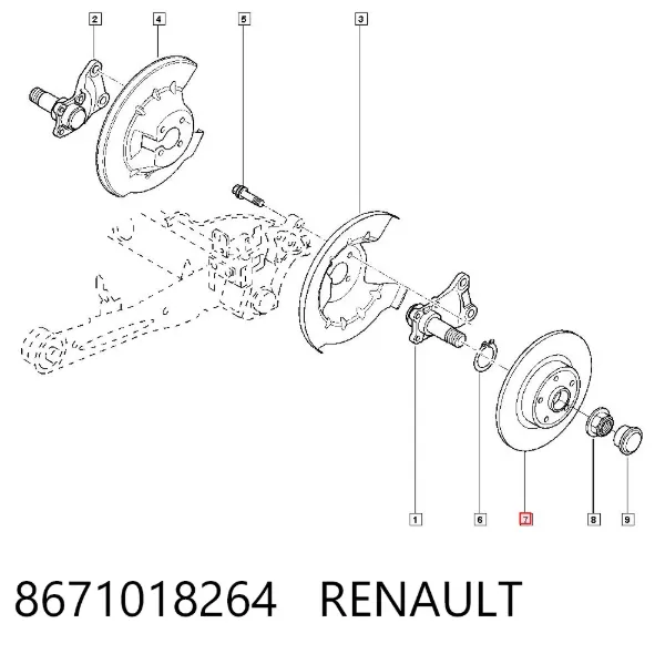 Disco de freno trasero 8671018264 Renault (RVI)
