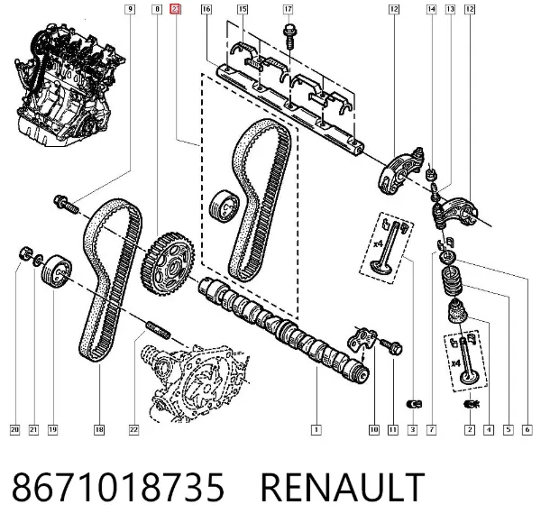 Kit de distribución 8671018735 Renault (RVI)