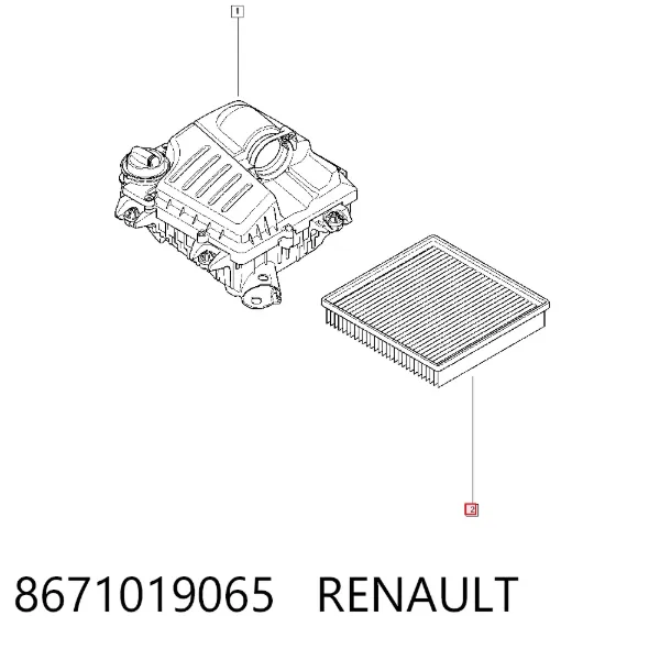 Filtro de aire 8671019065 Renault (RVI)