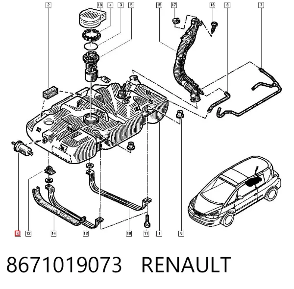 Filtro de combustible 8671019073 Renault (RVI)