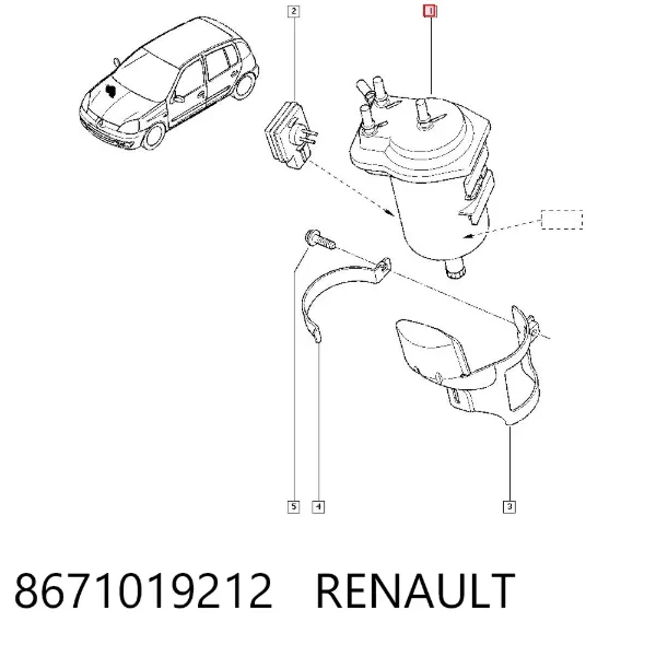 Filtro de combustible 8671019212 Renault (RVI)