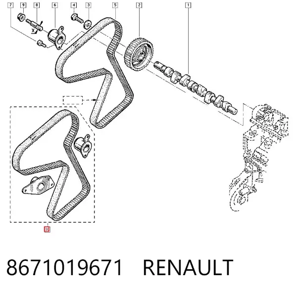 Kit de distribución 8671019671 Renault (RVI)