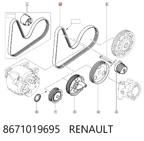 Correa de alternador 8671019695 Renault (RVI)