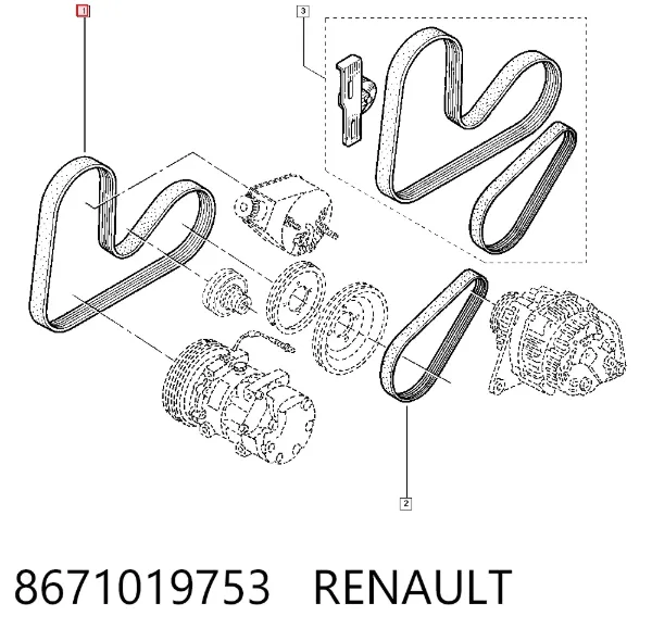 Correa de alternador 8671019753 Renault (RVI)