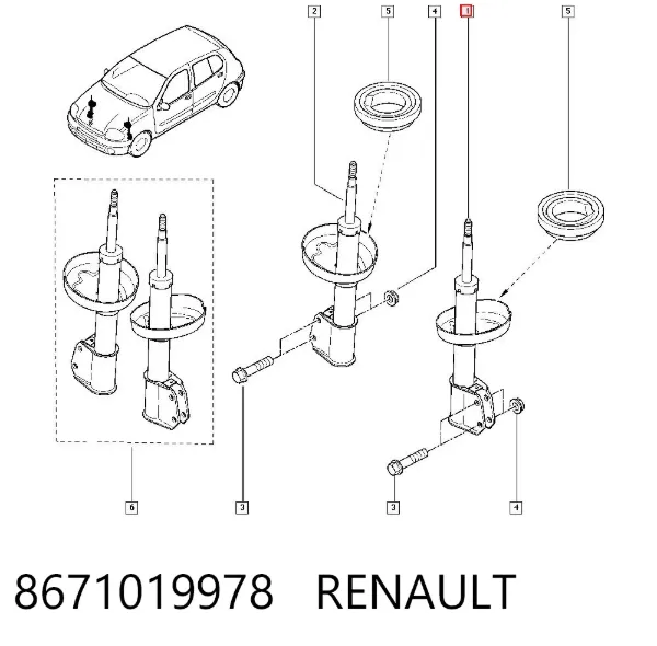 Amortiguador 8671019978 Renault (RVI)