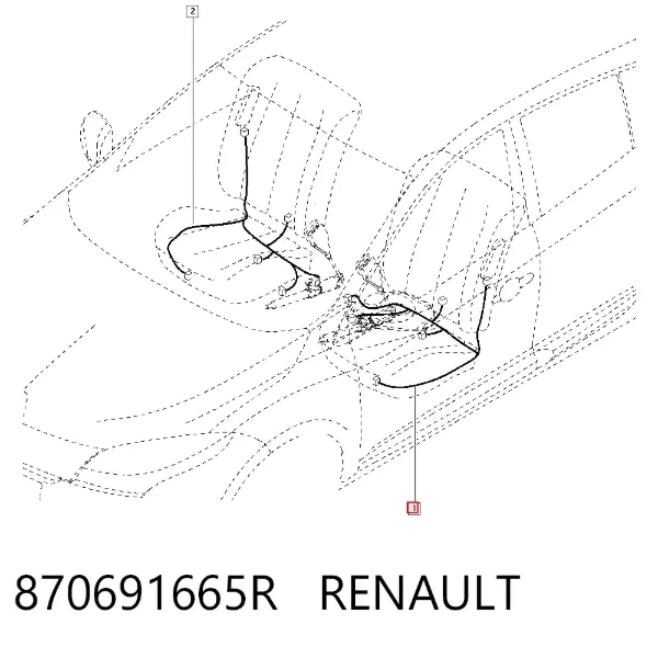 Cinturón de seguridad delantero izquierdo 870691665R Renault (RVI)