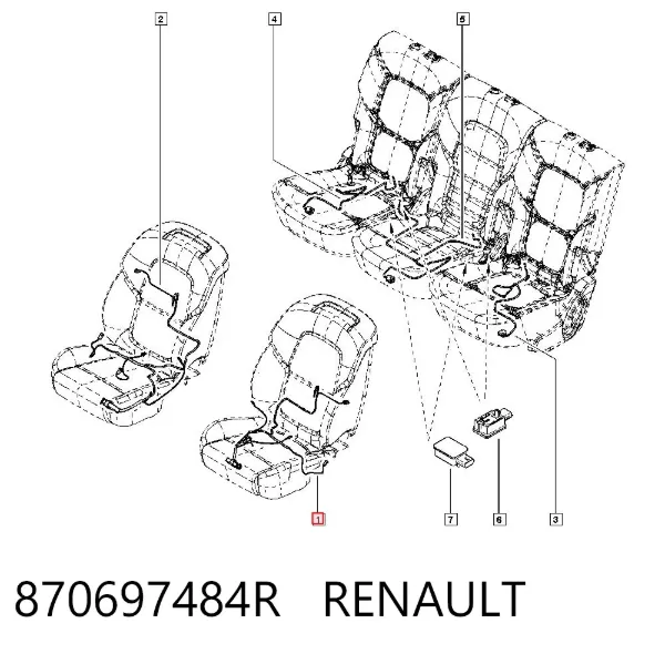 Cinturón de seguridad delantero izquierdo 870697484R Renault (RVI)