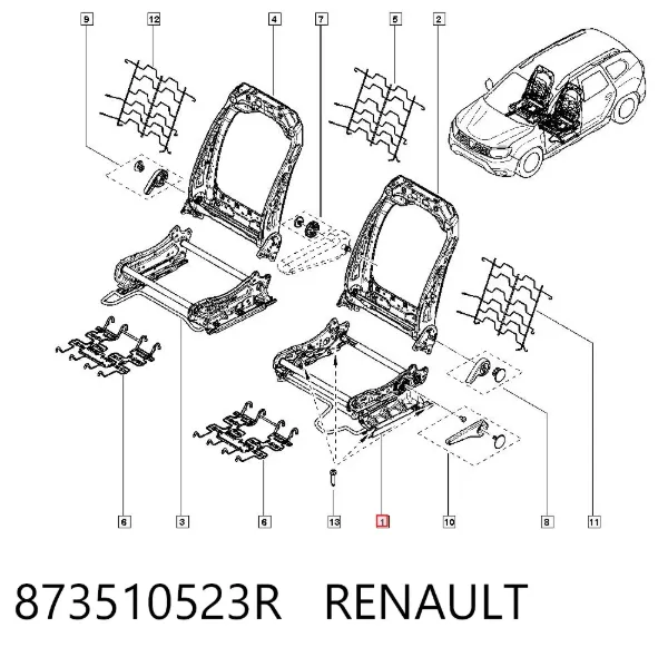Mecanismo de base del asiento 873510523R Renault (RVI)