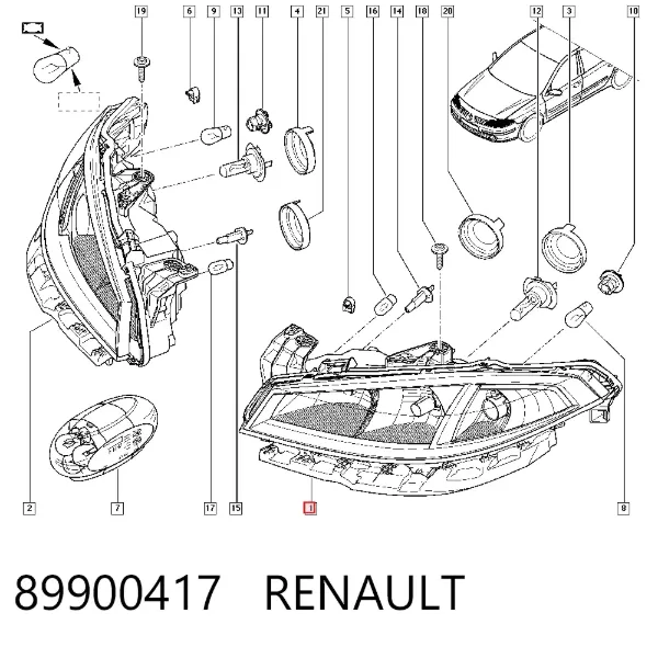 Faro izquierdo 89900417 Renault (RVI)