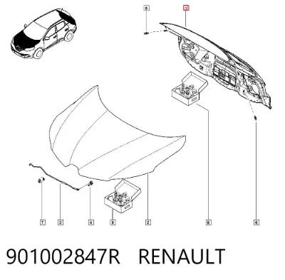 Puerta trasera del maletero (portón trasero) RENAULT 901002847R