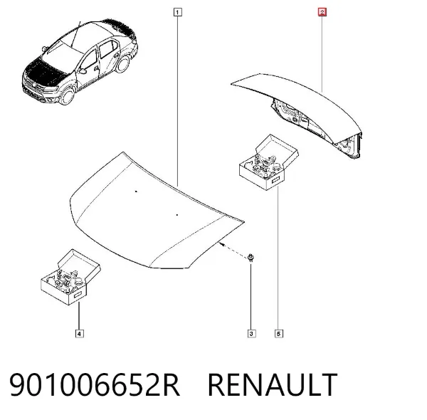 Tapa maletero 901006652R Renault (RVI)