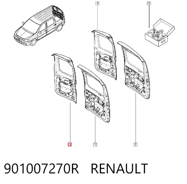 Puerta trasera derecha 901007270R Renault (RVI)