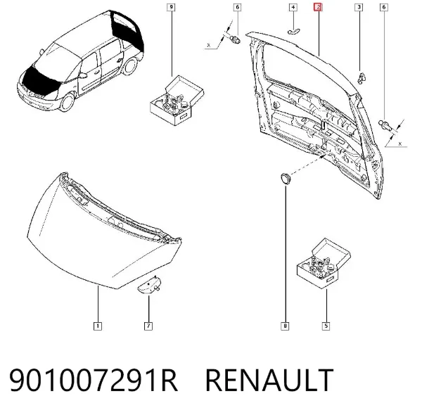 Puerta trasera 901007291R Renault (RVI)