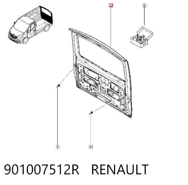 Puerta trasera 901007512R Renault (RVI)