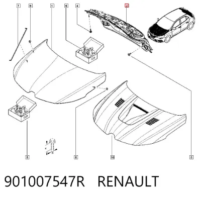 Puerta trasera del maletero (portón trasero) RENAULT 901007547R
