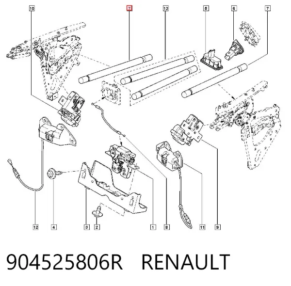 Amortiguador maletero 904525806R Renault (RVI)