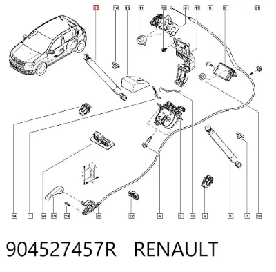 Amortiguador de la tapa del maletero RENAULT 904527457R