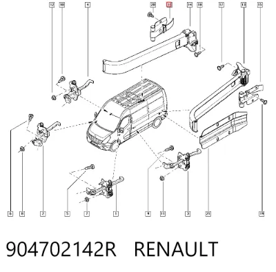 Limitador de apertura de puerta trasera RENAULT 904702142R