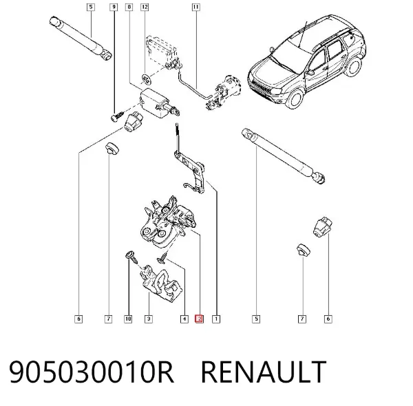 Cerradura de maletero Dacia Duster HS