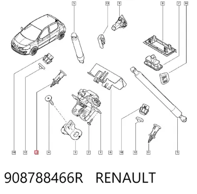 Tope de la tapa del maletero RENAULT 908788466R