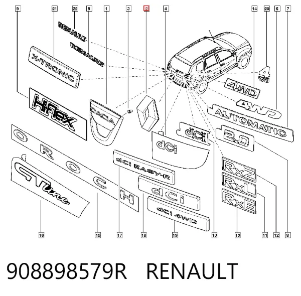 Emblema Renault Clio II