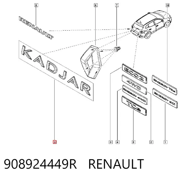 Emblema 908924449R Renault (RVI)