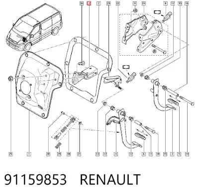 Soporte de pedales RENAULT 91159853