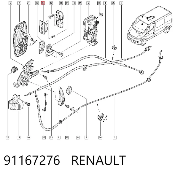 Tope superior de puerta corrediza en carrocería 91167276 Renault (RVI)