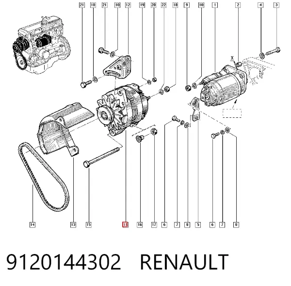 Alternador 9120144302 Renault (RVI)