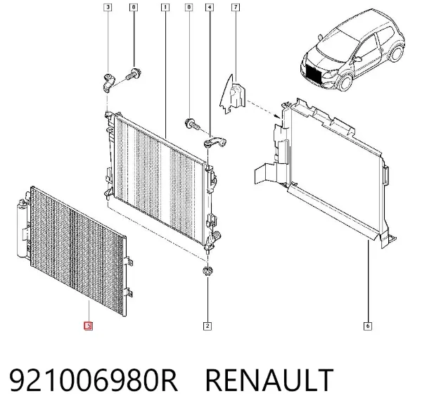 Condensador aire acondicionado 921006980R Renault (RVI)