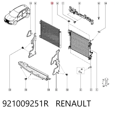 Condensador de aire acondicionado RENAULT 921009251R