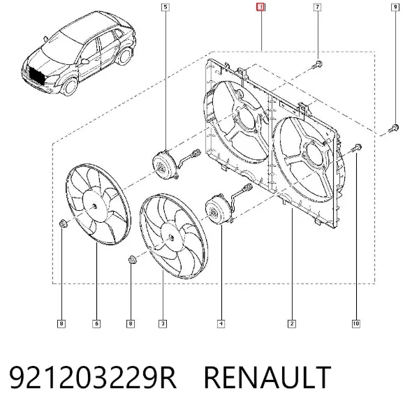 Ventilador del motor 921203229R Renault (RVI)