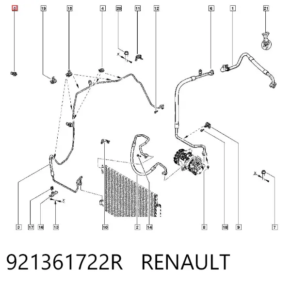 Sensor de presion de aire acondicionado 921361722R Renault (RVI)